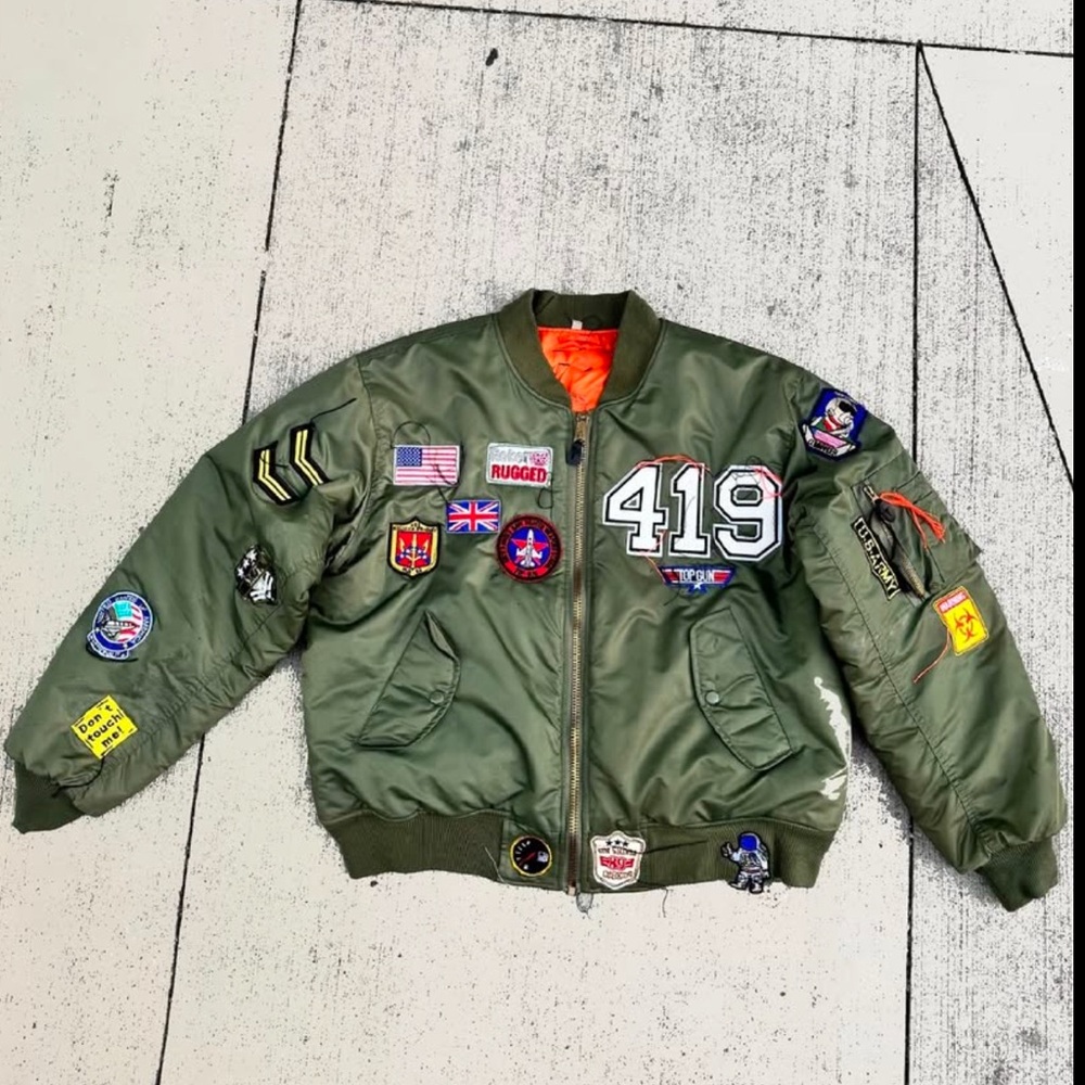 Custom-Made Patch, Green Bomber Jacket - image 1